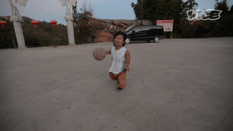 Midget Chinese Man Dribble Playing Basketball GIF