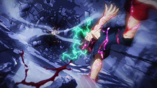 Midoriya Attacking An Enemy GIF