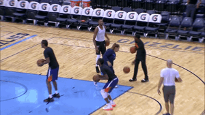 Mikal Bridges Dribbling Basketball Practice GIF