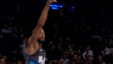 Mikal Bridges Hand Gesture Running Backwards GIF