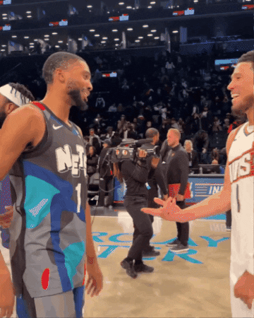 Mikal Bridges High Five Hugs Nba GIF
