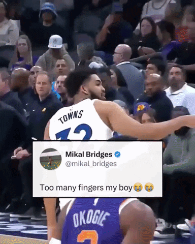 Mikal Bridges Mocking Head Tilt GIF
