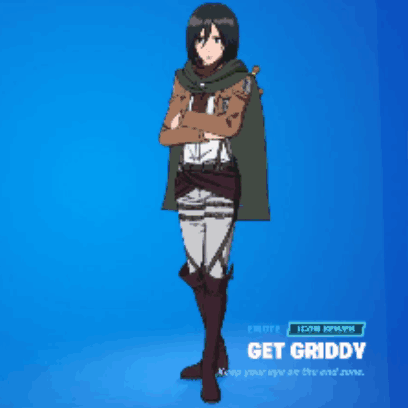 Mikasa Ackerman Fortnite Griddy GIF