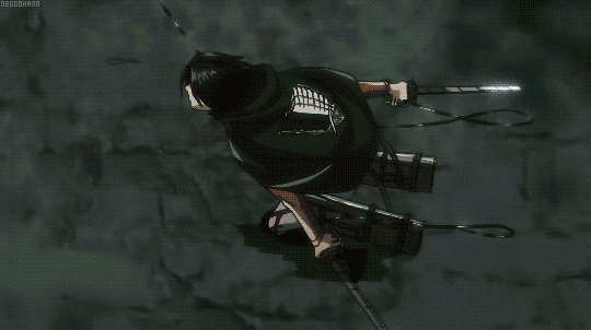 Mikasa Ackerman Jumping Down GIF