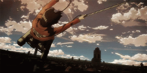 Mikasa Swinging With Cable GIF
