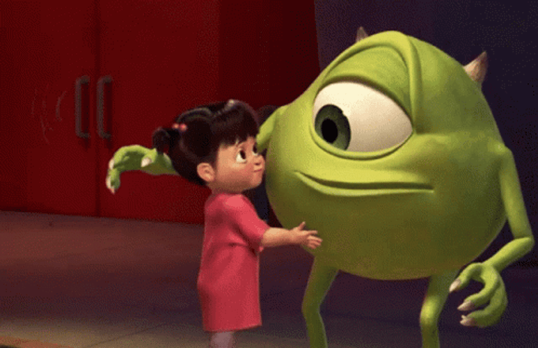 Mike And Boo In Monsters Inc Is Hugging GIF