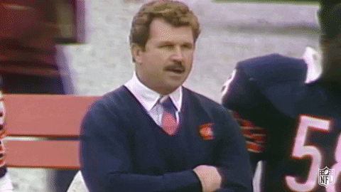 Mike Ditka Fiercely Chewing GIF