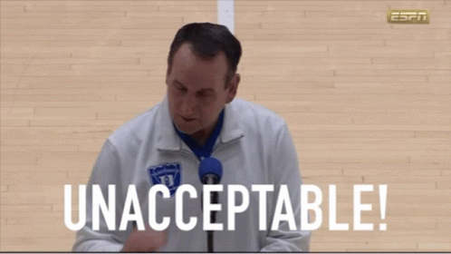 Mike Krzyzewski Unacceptable Coaching GIF