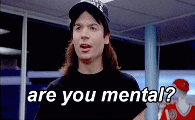 Mike Myers Are You Mental Waynes World GIF