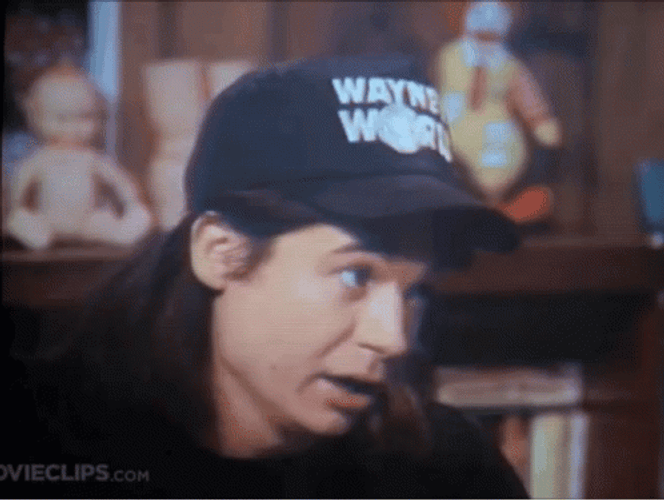 Mike Myers Funny Reaction Waynes World GIF