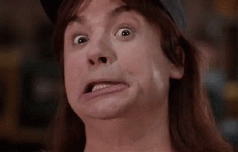 Mike Myers Wacky Face Waynes World GIF