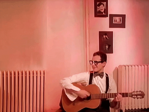 Mike Smashing Guitar On Wall GIF