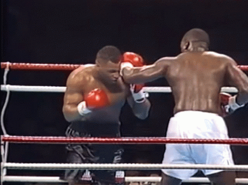 Mike Tyson Knocked Down On Canvass GIF