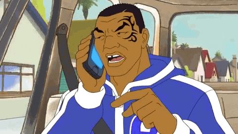 Mike Tyson Talking On Phone Animation GIF