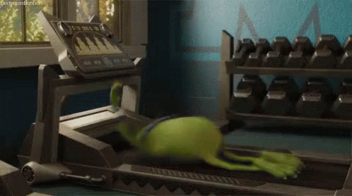 Mike Wazowski On Treadmill GIF