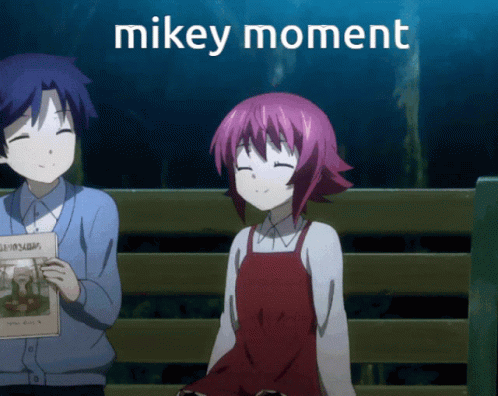 Mikey And Chaos Child Seating On Bench GIF