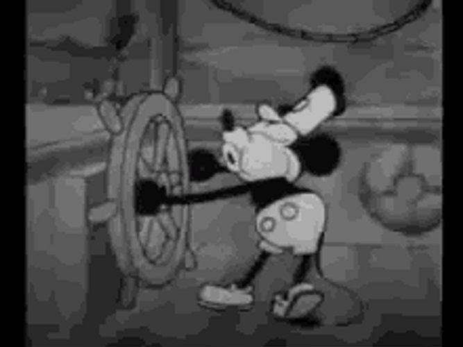 Mikey Mouse Whistle Disney Film Steamboat Willie GIF