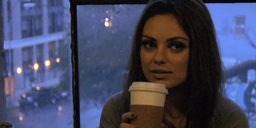 Mila Kunis Drinking Starbucks GIF