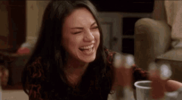 Mila Kunis Laughing Hard Lmao GIF