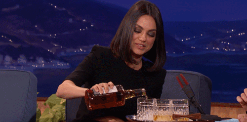 Mila Kunis Pouring Liquor GIF
