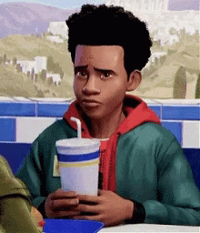 Miles Morales Confused Facial Expression GIF