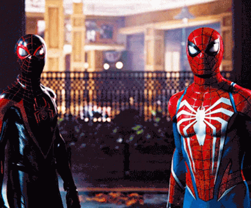 Miles Morales Peter Parker Spiderman 2 GIF