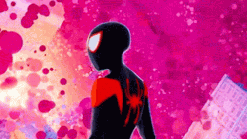Miles Morales Spiderman Swinging Away GIF