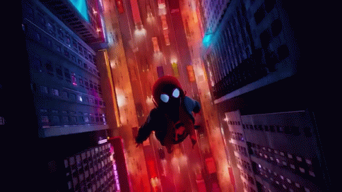 Miles Morales Spiderman Travelling In New York Streets GIF