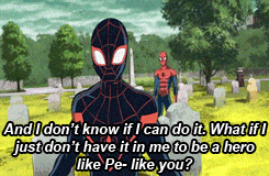 Miles Morales Spiderman Walking Out GIF