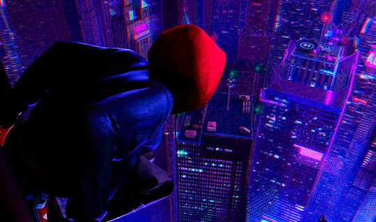 Miles Morales Swinging Dark Night GIF