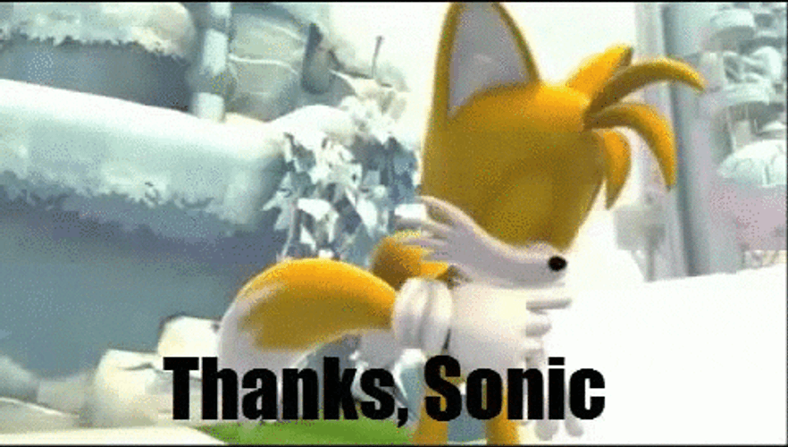 Miles Power Thanks Sonic GIF