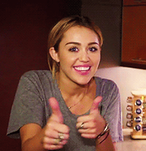 Miley Cyrus Giving Thumbs Up GIF