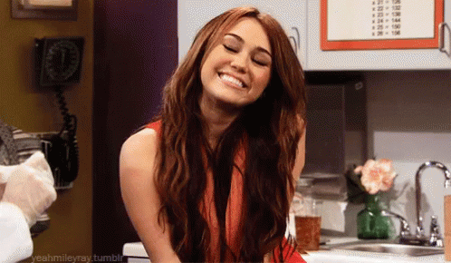Miley Cyrus Cute Reaction GIF