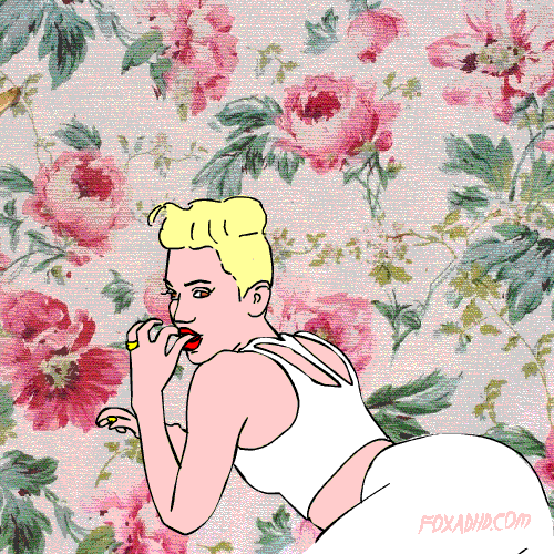 Miley Cyrus Animation Tumblr Flower GIF