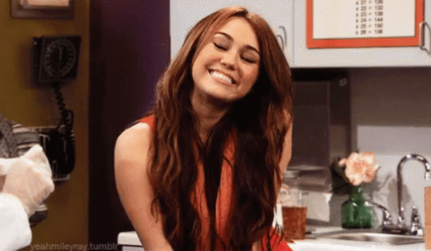 Miley Cyrus Cute Reaction GIF