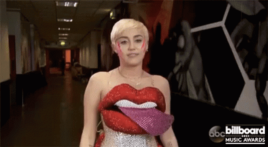 Miley Cyrus Silly Face GIF