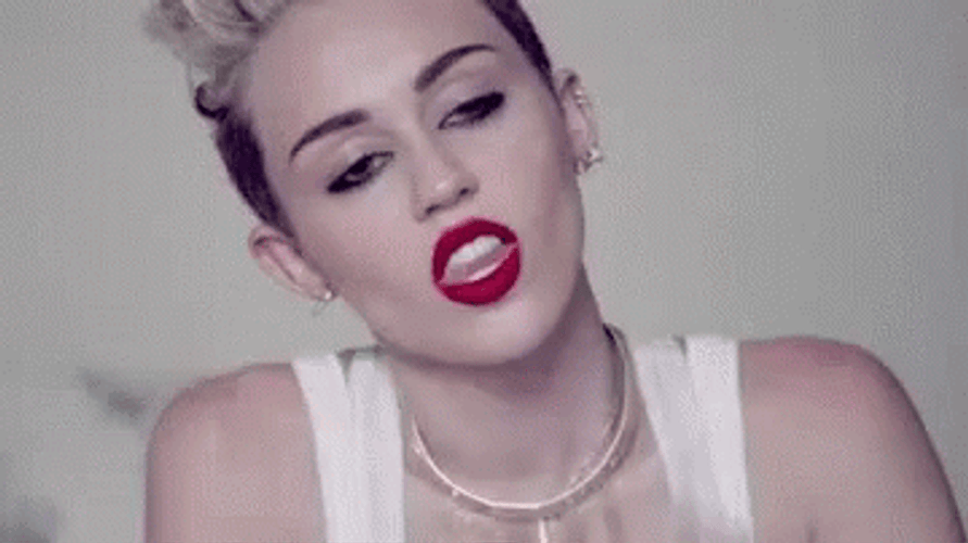 Miley Cyrus Touch Her Tongue GIF