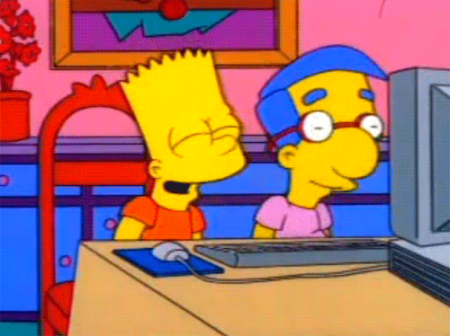 Milhouse And Bart Simpson Laughing GIF