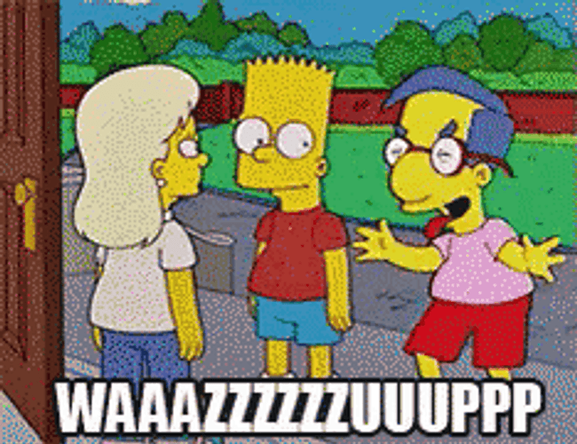 Milhouse Van Houten Wazzup GIF