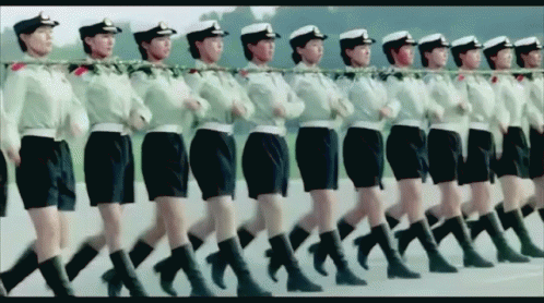 Lady Military Marching GIF