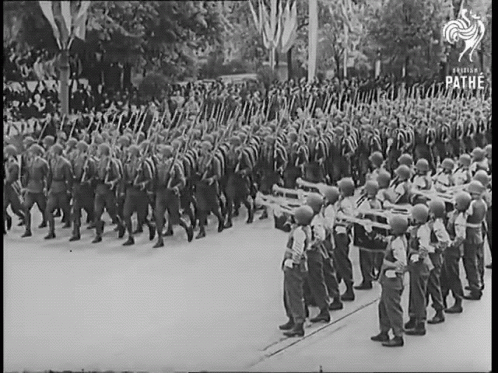 Military March Black And White GIF