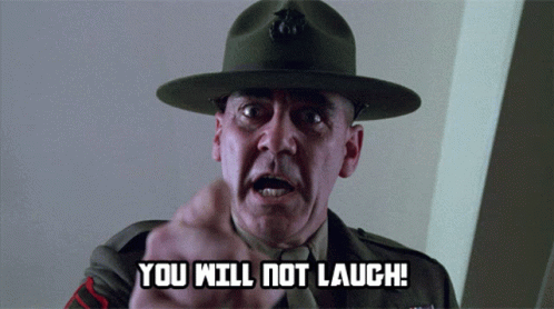 Military Man Saying You Will Not Laugh Pointing GIF