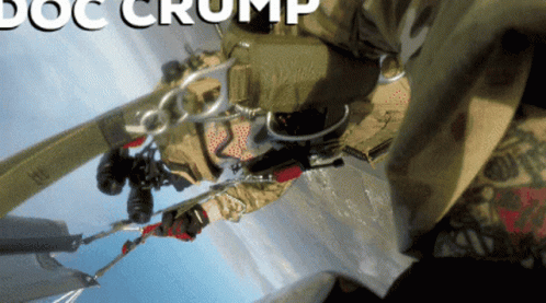 Military Uniform Man Flying With Doc Crump GIF