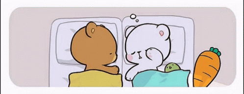 Milk And Mocha Bear Kissing In Bed GIF
