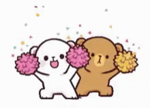 Milk And Mocha Bear Cheerleading Pompoms GIF