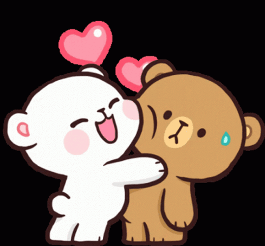 Milk And Mocha Bear Cartoon Love Sticker GIF