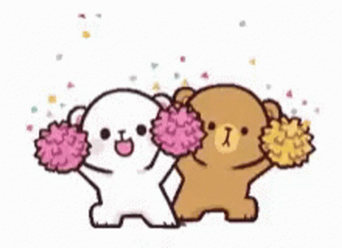 Milk And Mocha Bear Cheerleading Pompoms GIF