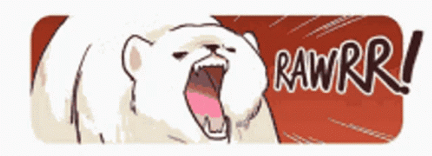 Milk And Mocha Bear Roaring Animation GIF