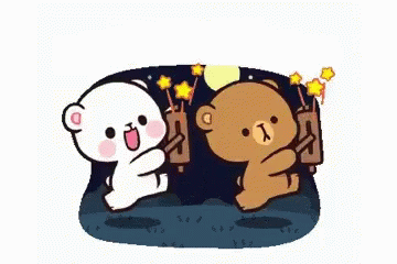 Milk And Mocha Playing With Bamboo GIF