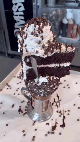 Milkshake With Slice Of Cake GIF